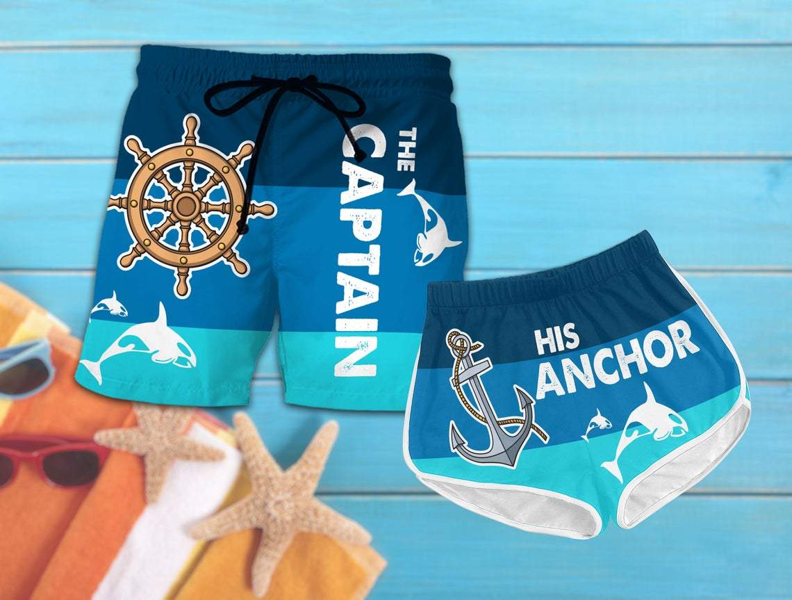 Couple Matching - Captain and Anchor - Shorts