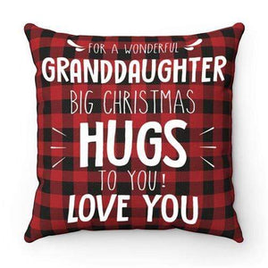 To My Granddaughter - Big Christmas Hugs To You - Cushion Case