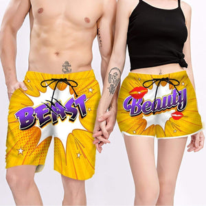Couple Matching - Beauty And Beast - Shorts