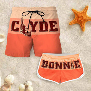 Couple Matching - Clyde & Bonnie Coral - Shorts
